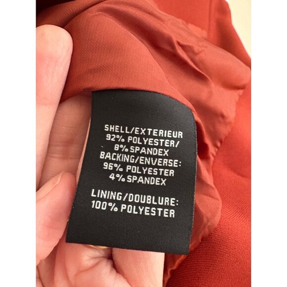 SFAM 7 For All Mankind Cropped Casual Moto Barrel Sleeve Jacket Rust/Orange XS - Picture 9 of 14